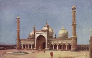 De Jumma Musjid, Delhi (kleurenlitho)