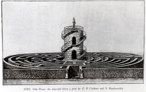 Het Doolhof van de Villa Pisani in Stra, naar een prent van Giovanni Battista Carboni en N. Randonnette