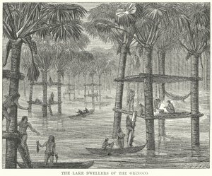 De meerbewoners van de Orinoco (gravure) door English School