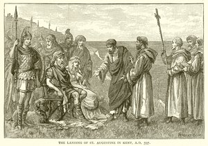 De landing van St. Augustinus in Kent, 597 n.Chr. door English School