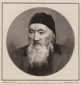 De overleden Sir Richard Owen, KCB, FRS (gravure) door English School
