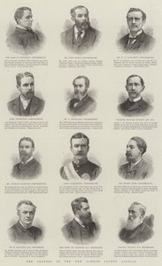 De leiders van de New London County Council (gravure)