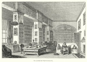 De bibliotheek in Edgeworthstown (gravure)