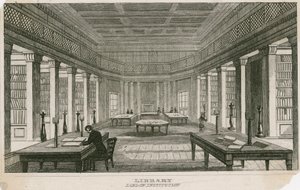 De Bibliotheek van de London Institution, Finsbury Circus, Londen door English School