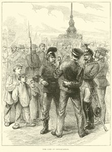 De demarcatielijn, maart 1871 door English School