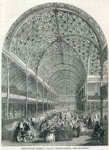 Het Londense Crystal Palace, Regent Circus, Oxford Street, 1858