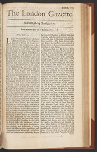 The London Gazette, uitgave 5655, pagina 1, 28 juni 1718