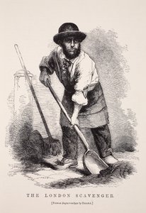 De Londense Vuilnisman, naar een daguerreotype door Richard Beard, illustratie uit London Labour and London Poor door Henry Mayhew, pub. 1862 door English School