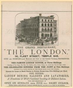 The London, restaurant, 191 Fleet Street, Temple Bar door English School