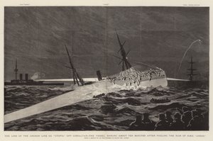 Het Verlies van de Ankerlijn SS "Utopia" bij Gibraltar, het Schip zinkt ongeveer tien minuten na het raken van de Ram van HMS "Anson" door English School