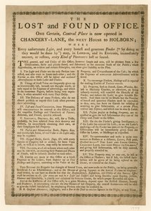 Het verloren en gevonden kantoor, Chancery Lane, Londen