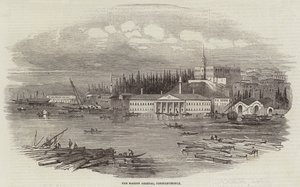 Het marinearsenaal, Constantinopel (gravure) door English School