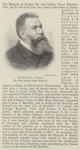 De markies di Rudini, de nieuwe Italiaanse premier (gravure) door English School