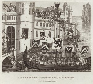 De Mensen van Gent vallen de Graaf van Vlaanderen aan in Dendermonde door English School