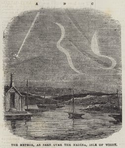 De meteoor, gezien over de Medina, Isle of Wight