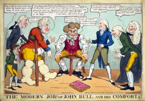 De moderne Job! Of John Bull en zijn troost!, uitgegeven 1816 (gravure) door English School