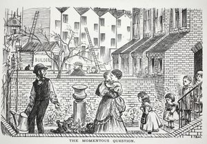 De gewichtige vraag, illustratie uit Punch door English School
