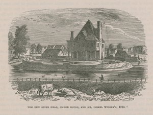 Het New River Head, Water House, en Mr. Israel Wilkess, 1730 door English School