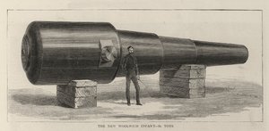 De nieuwe Woolwich Infant, 81 ton (gravure) door English School