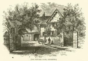 De Newark Gate, Leicester (gravure) door English School