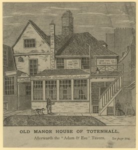 The Old Manor House of Totenhall, later de Adam and Eve Tavern, Londen door English School