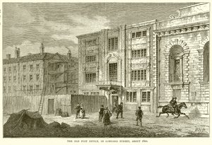 Het Oude Postkantoor, in Lombard Street, rond 1800