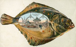 De Palace Pier, Brighton binnen een tong, 1880-1900