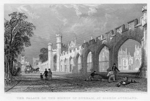 Het Paleis van de Bisschop van Durham, in Bishop Auckland, 1833 door English School