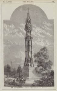Het Paxton Gedenkteken, ontworpen door Messrs Goddard en Zoon, Architecten (gravure) door English School