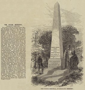 Het Payne Memorial, op Highgate Cemetery (gravure) door English School