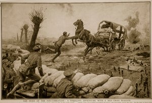 Het gevaar van de niet-strijder, een spannende avontuur met een Rode Kruis-wagen door English School