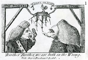 De Zuilen van de Staat, circa 1756 door English School