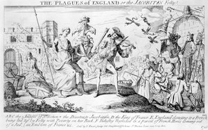 De plagen van Engeland, of de dwaasheid van de Jacobieten, 1745 door English School