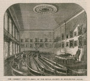 De huidige vergaderzaal van de Koninklijke Vereniging in Burlington House door English School