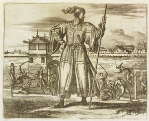 De Eerste Generaal van het Chinese Leger, illustratie uit een beschrijving van Ambassades naar China, 1690 door English School