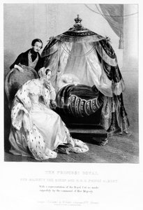 De Prinses Royal, Hare Majesteit de Koningin en ZKH Prins Albert, met de koninklijke wieg, c.1840