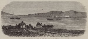 Het voorgestelde kanaal over de landengte van Suez, Suez en de Rode Zee, ten zuiden van de landengte (gravure) door English School