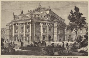 Het voorgestelde nieuwe keizerlijke hof theater, Wenen (gravure) door English School