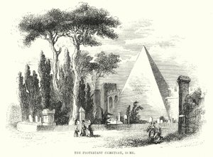 De Protestantse Begraafplaats, Rome (gravure) door English School