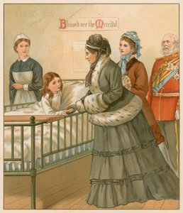De Koningin in het London Hospital door English School