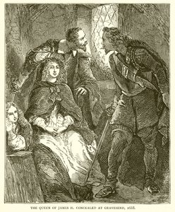 De koningin van Jacobus II verborgen in Gravesend, 1688 door English School