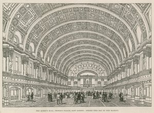De Queens Hall, Peoples Palace, Oost-Londen, geopend vandaag door Hare Majesteit door English School