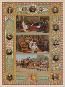 Het jubileum van de koningin (chromolitho)