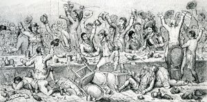 Het hervormersdiner, illustratie genomen uit de Satirist, 1809 door English School