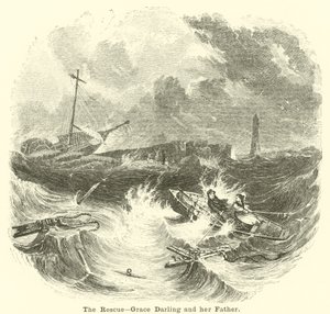De redding, Grace Darling en haar vader door English School