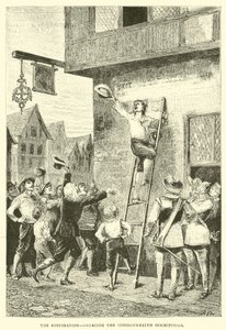 De Restauratie, het uitwissen van de Commonwealth-inscripties door English School