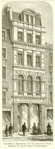 De detailhandel van de Religious Tract Society, nr. 65 St. Pauls Churchyard door English School