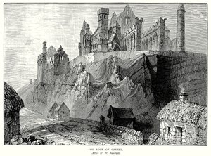 De rots van Cashel (gravure) door English School