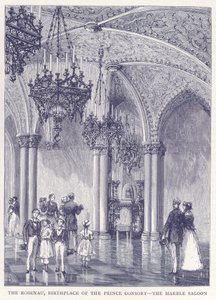 De Rosenau, geboortepaleis van het prins-consort - De marmeren Sallon (gravure)