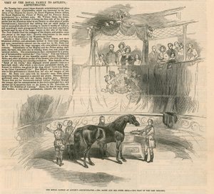 De Koninklijke Familie in Astleys Amphitheatre, Londen - De heer Batty en zijn paard Beda